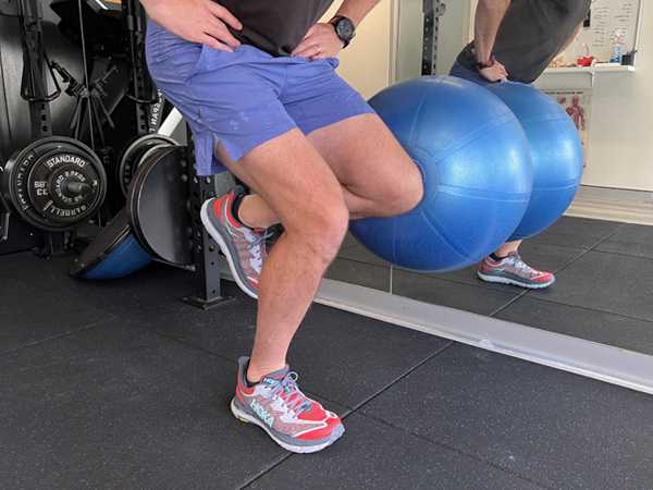 Exercise 1: One leg ball squat (Isometric)